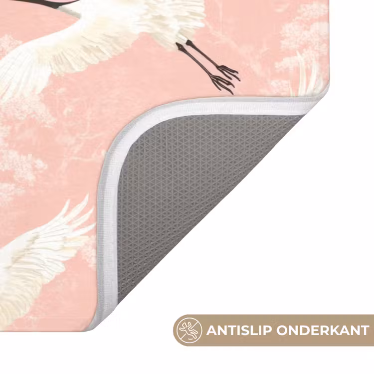 Badmat - Kraanvogels - Bloesem - Roze — 3