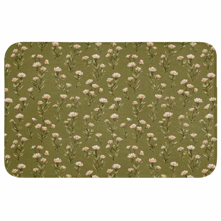 Badmat - Landelijk - Bloemen - Groen — 1