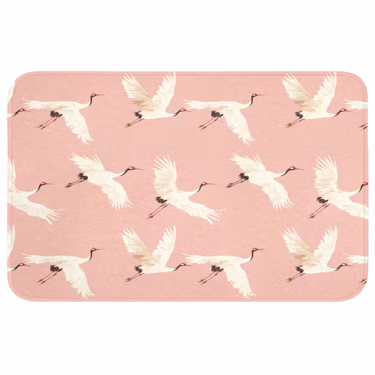 Badmat - Modern - Kraanvogels - Roze — 1