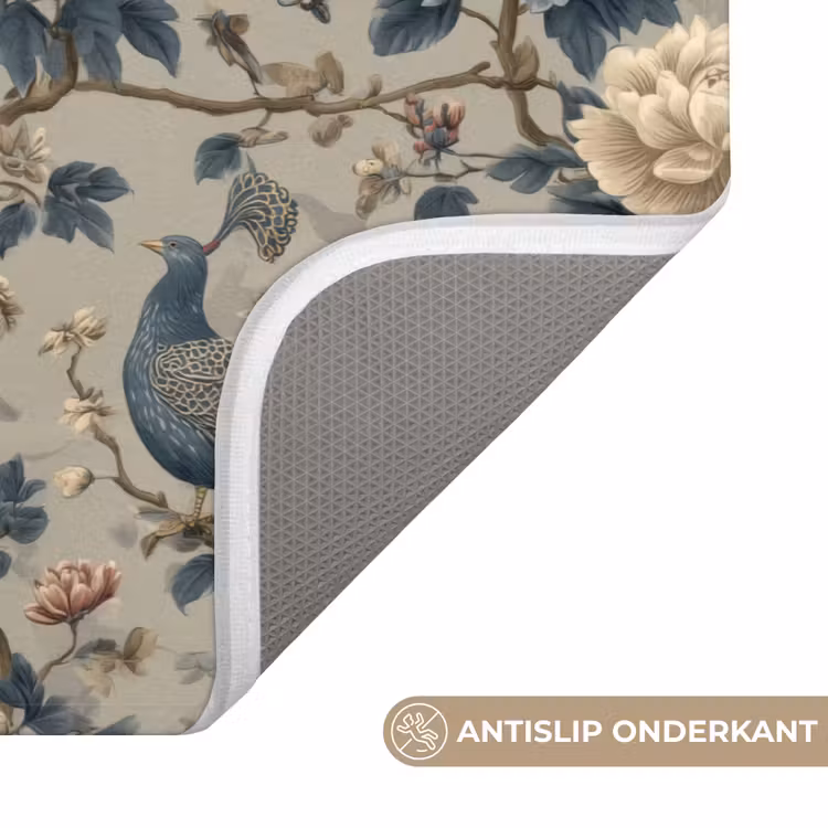 Badmat - Pauw - Bloemen - Blauw — 3