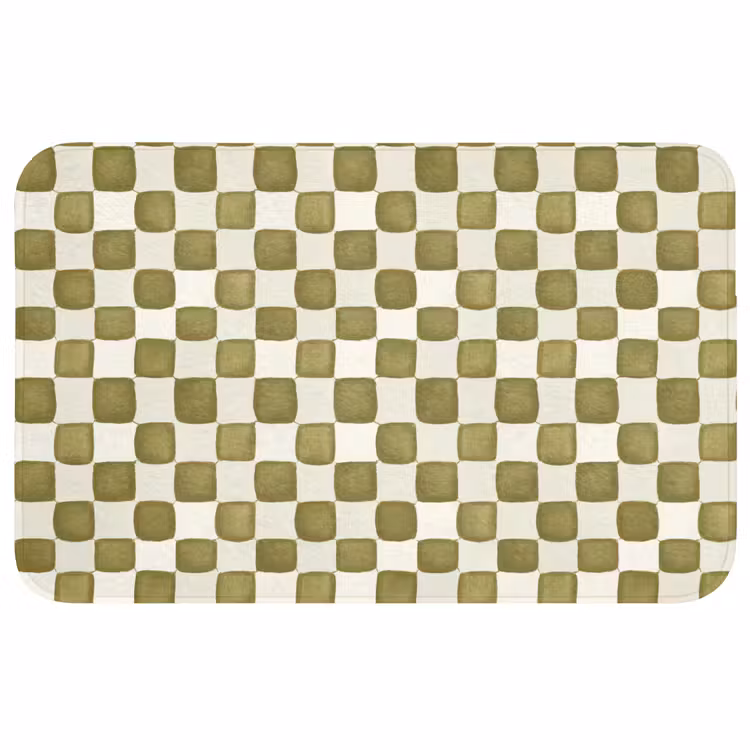 Badmat - Schaak - Patroon - Groen — 1