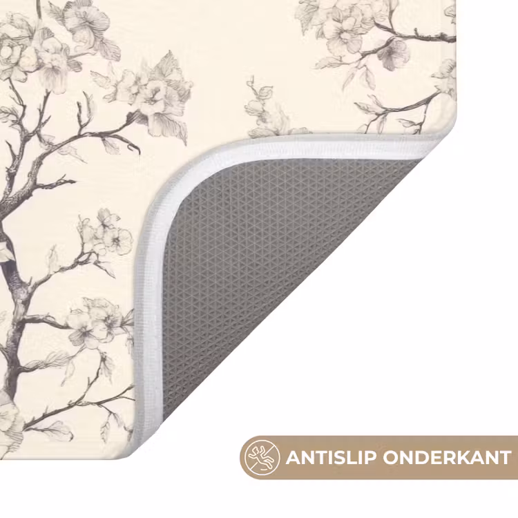 Badmat - Takken - Vogels - Beige — 3