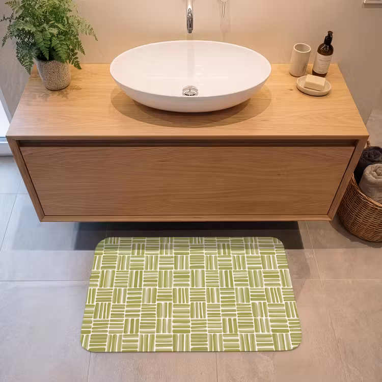 Badmat - Vlecht - Patroon - Groen — 2