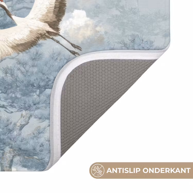 Badmat - Wolken - Kraanvogels - Blauw — 3