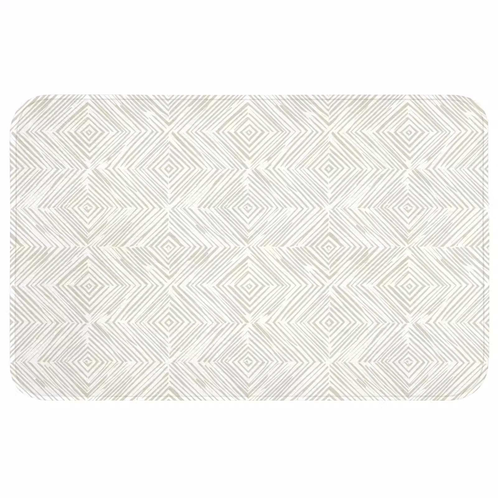 Badmat - Abstract - Ruiten - Beige — 1