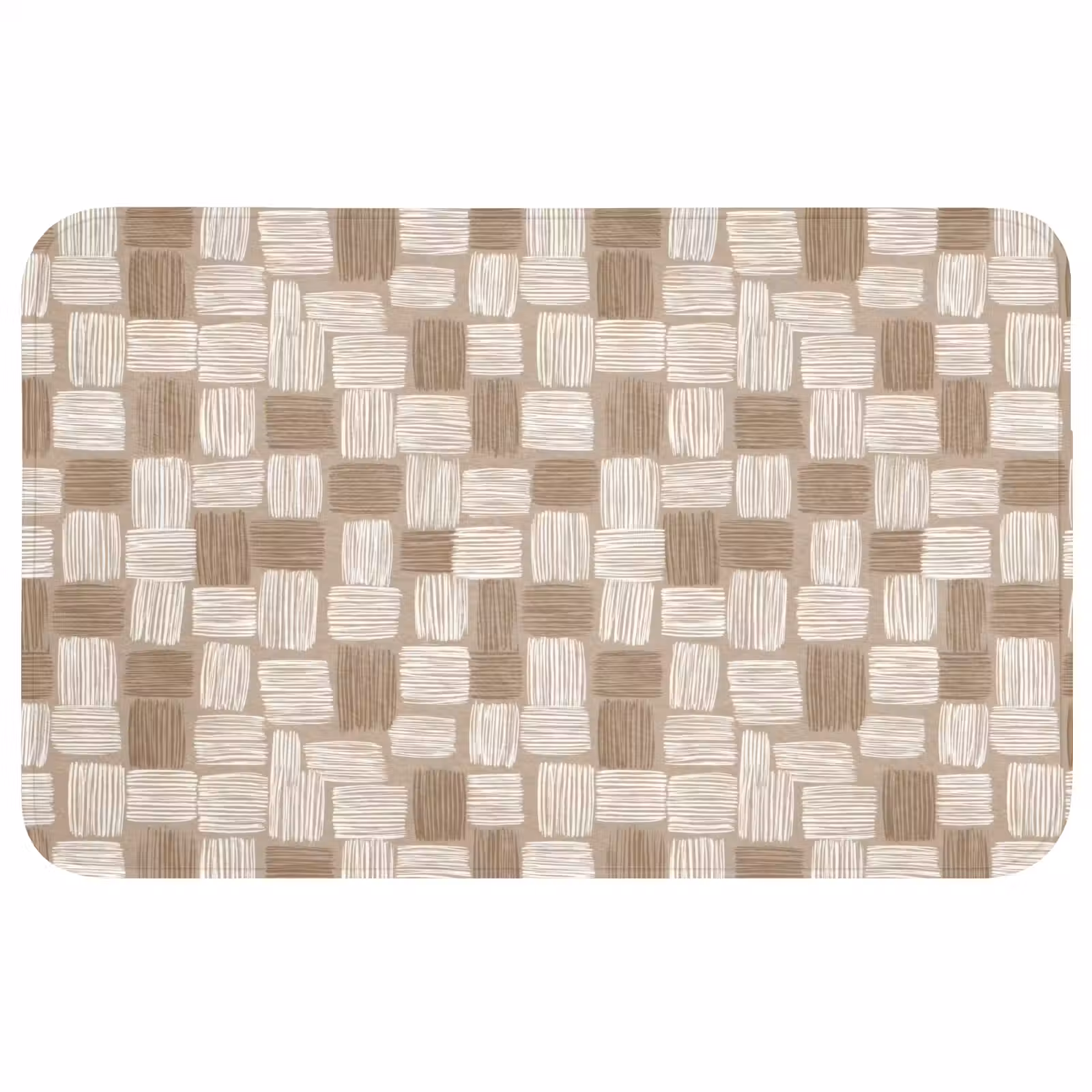 Badmat - Blok - Patroon - Bruin — 1