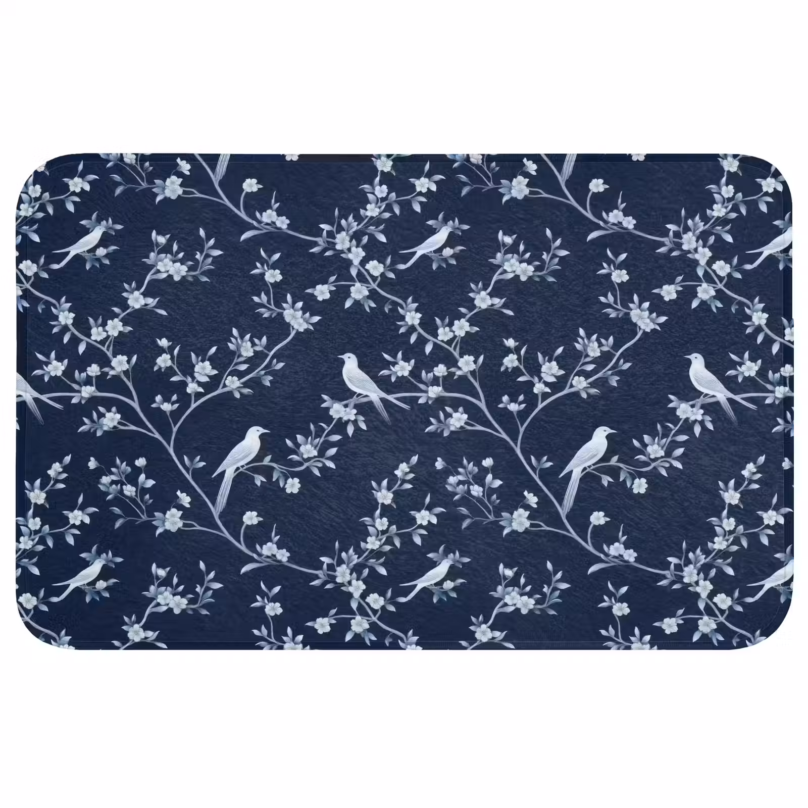 Badmat - Grafisch - Bloesemtak - Blauw — 1
