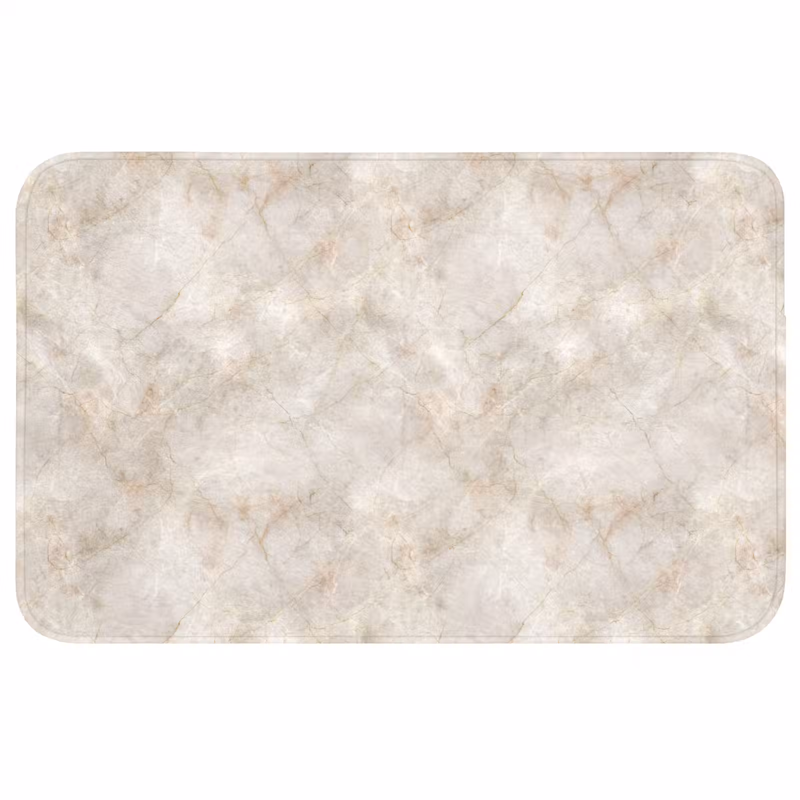 Badmat - Lichtbeige - Goudbruine Nerven - Marmer — 1