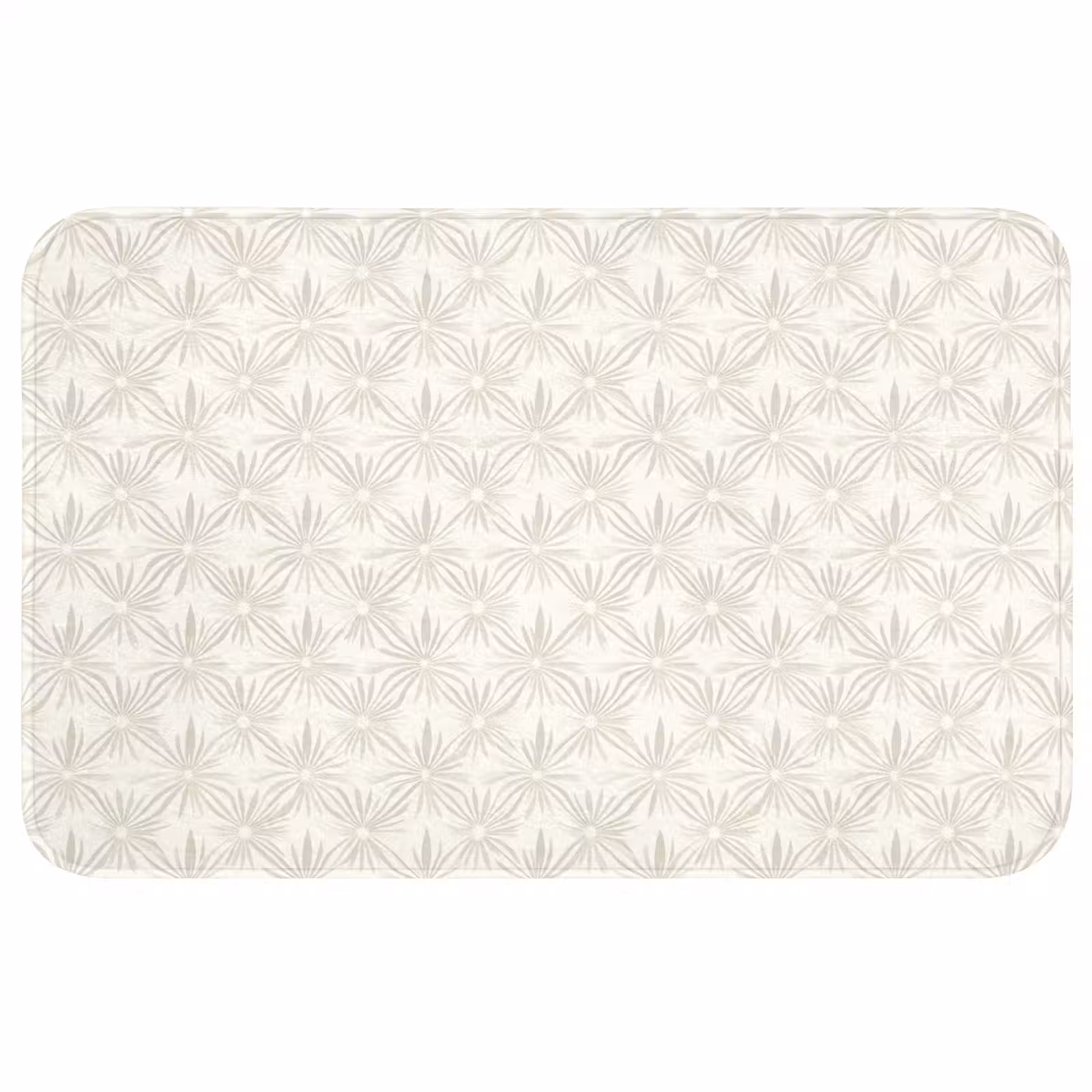Badmat - Patroon - Bloemen - Beige — 1