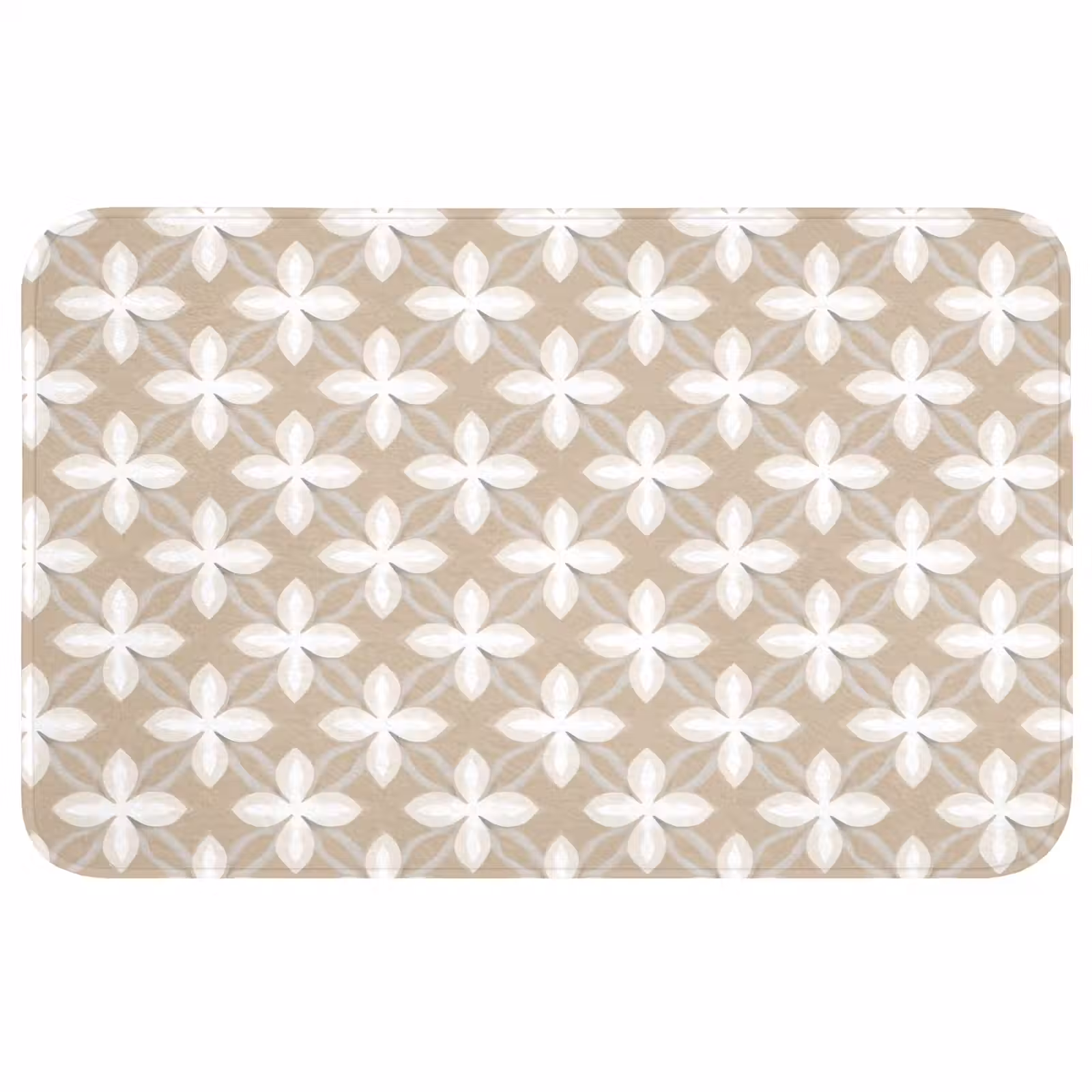Badmat - Patroon - Symmetrisch - Beige — 1