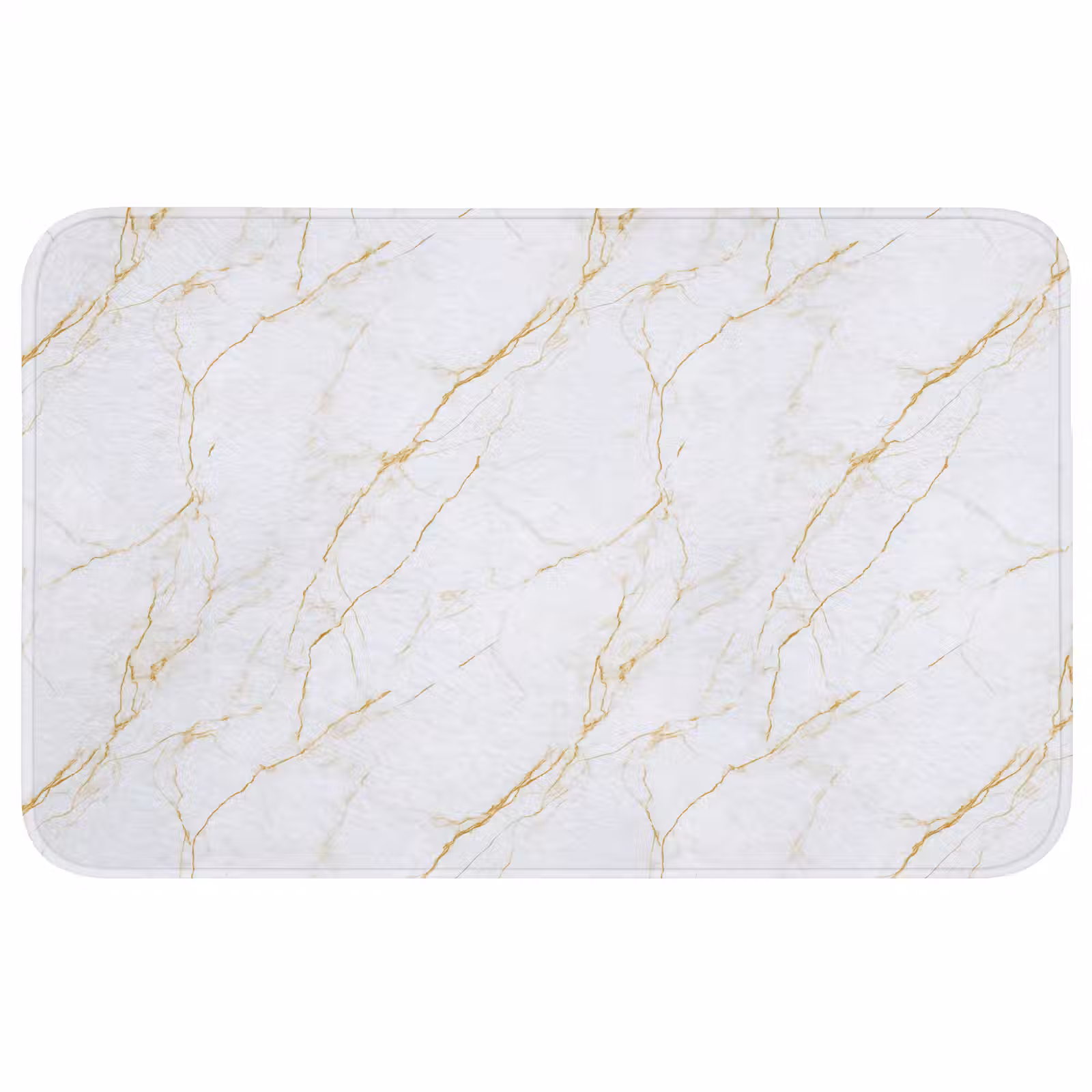 Badmat - Wit - Marmer - Goud - Luxueus — 1