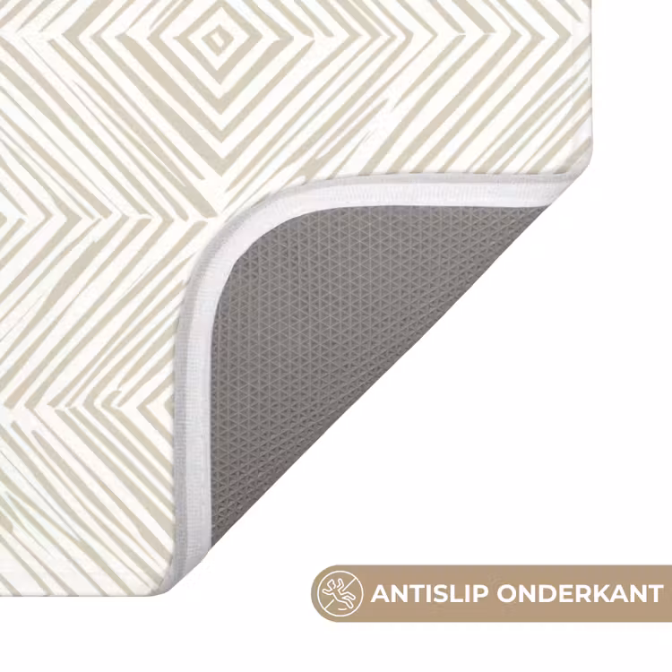 Badmat - Abstract - Ruiten - Beige — 3