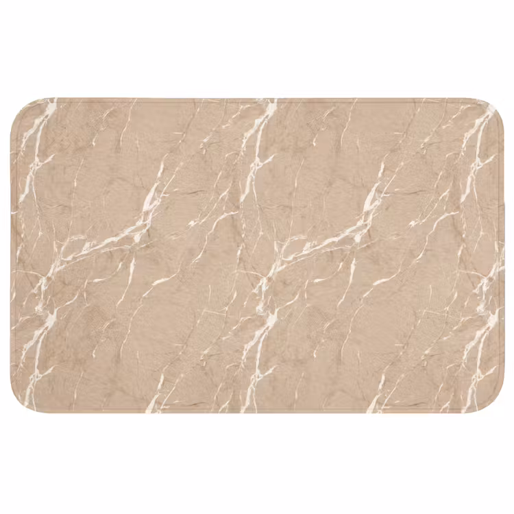 Badmat - Beige - Marmer - Organisch - Wit — 1