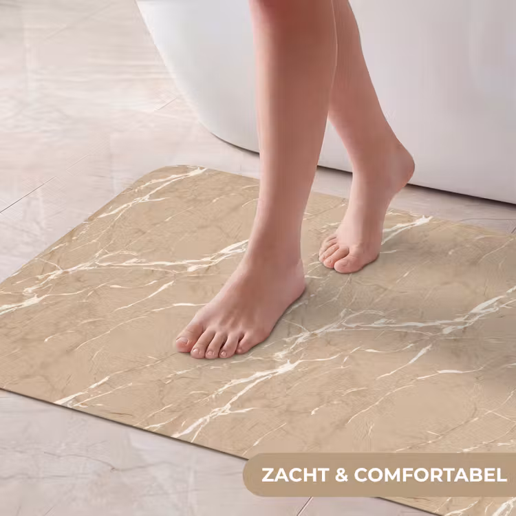 Badmat - Beige - Marmer - Organisch - Wit — 5