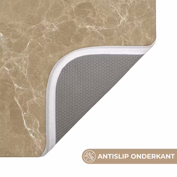 Badmat - Beige - Marmer - Witte aders — 3