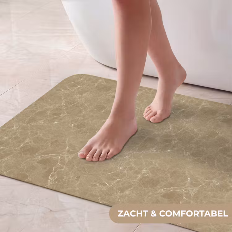 Badmat - Beige - Marmer - Witte aders — 5