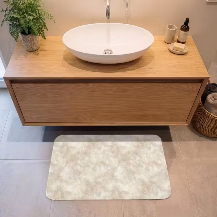 Badmat - Beige - Reliëfstructuur - Natuursteen — 2