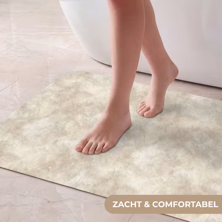 Badmat - Beige - Reliëfstructuur - Natuursteen — 5