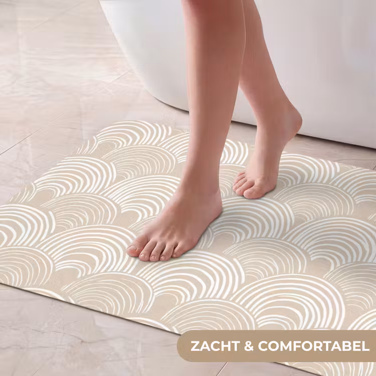 Badmat - Golven - Structuur - Beige — 5