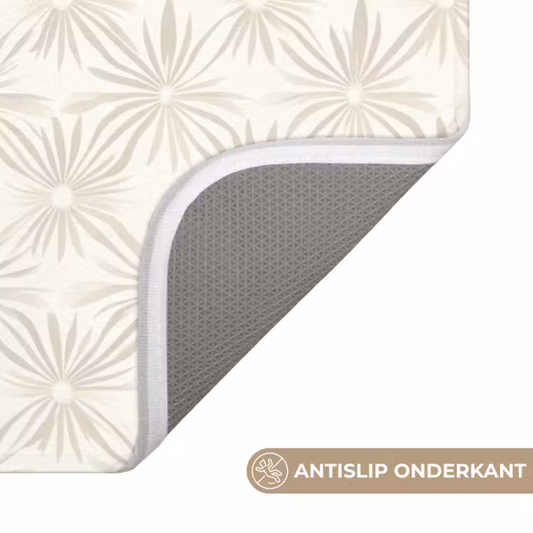 Badmat - Patroon - Bloemen - Beige — 3