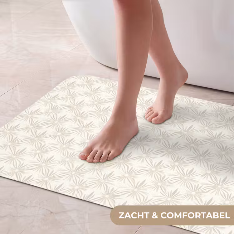 Badmat - Patroon - Bloemen - Beige — 5