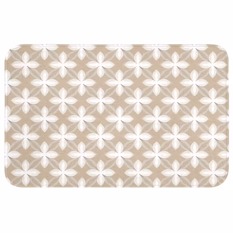 Badmat - Patroon - Symmetrisch - Beige — 1