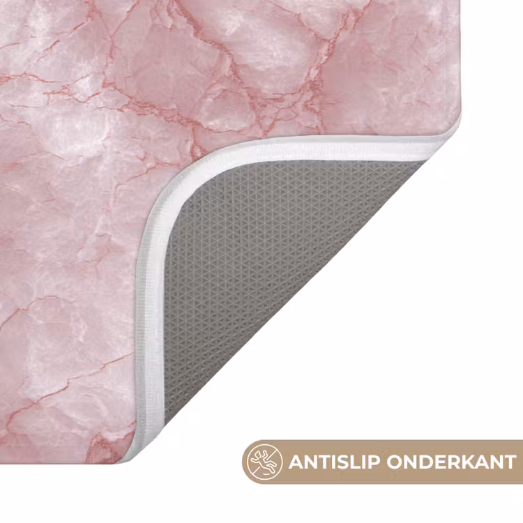 Badmat - Roze - Kwartsmarmer - Aders — 3