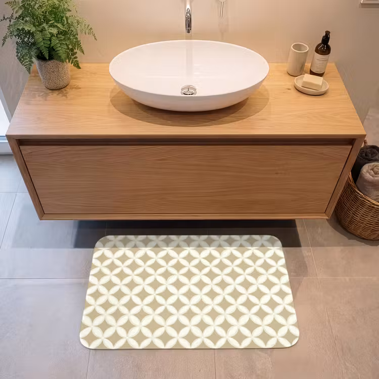 Badmat - Symmetrisch - Motief - Beige — 2