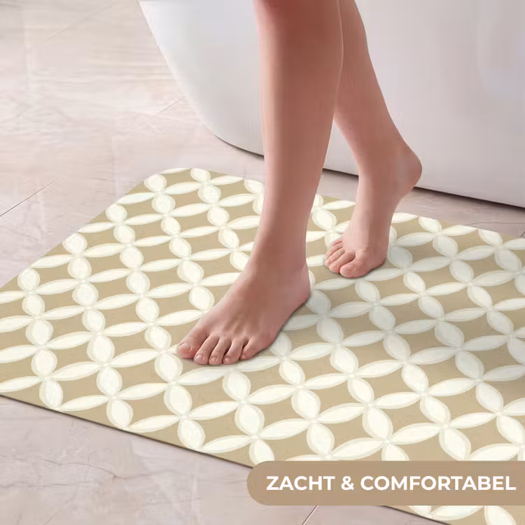Badmat - Symmetrisch - Motief - Beige — 5