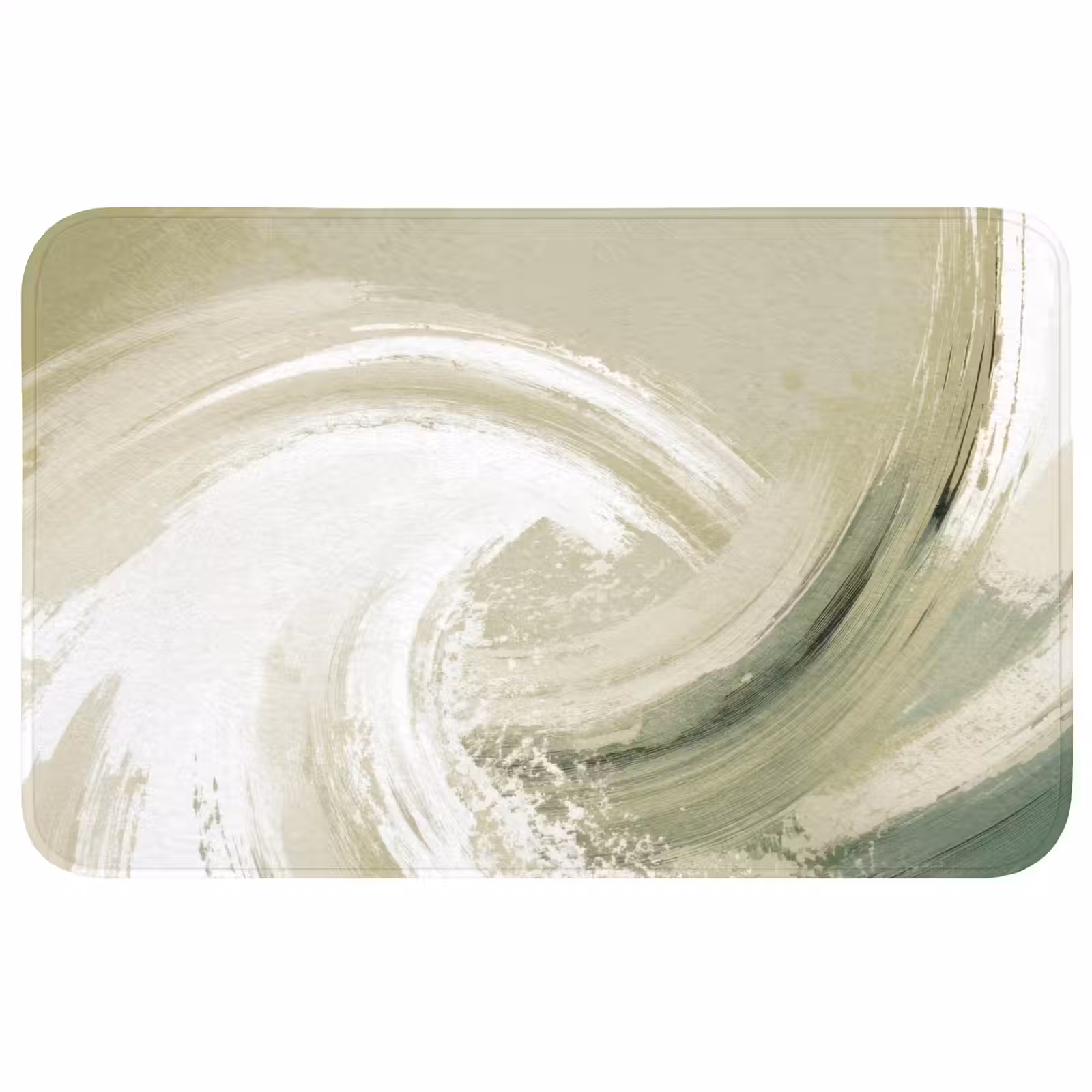 Badmat - Abstract - Penseelstreken - Golven - Groen — 1