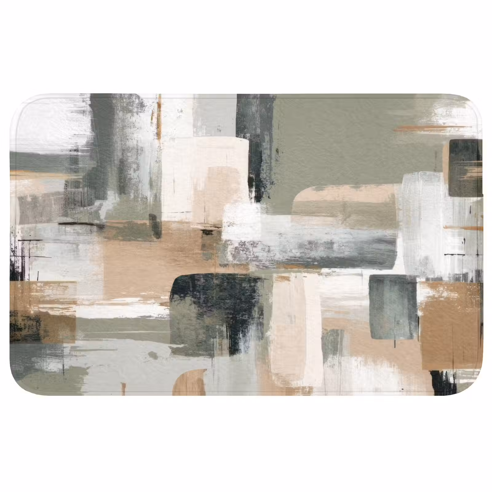 Badmat - Penseelstreken - Abstract - Aardetinten — 1