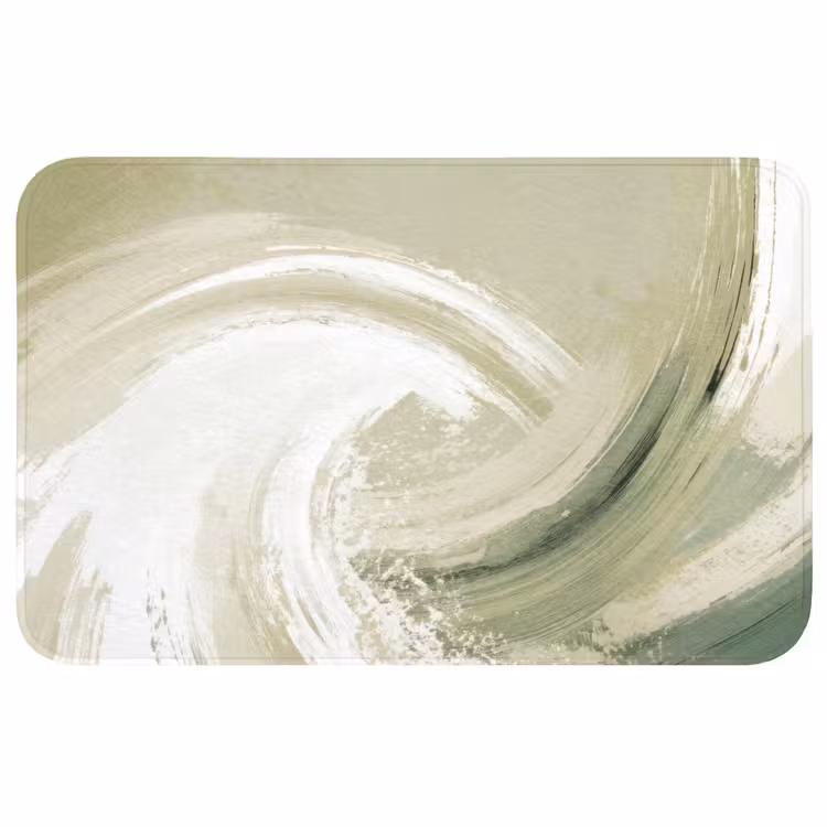 Badmat - Abstract - Penseelstreken - Golven - Groen — 1