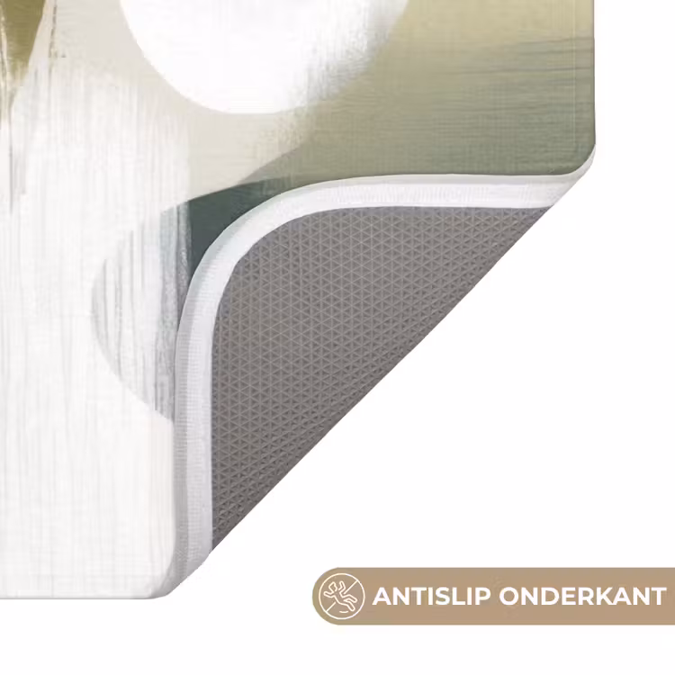 Badmat - Minimalistisch - Cirkels - Penseelstreken - Beige — 3