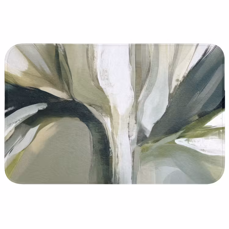Badmat - Natuur - Abstract - Groen - Penseelstreken — 1