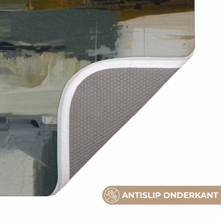 Badmat - Penseelstreken - Groen - Abstract - Japandi — 3