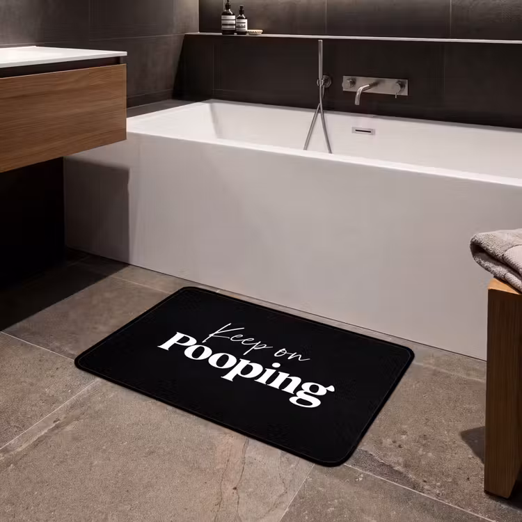 Badmat - Quote - Keep on pooping - Zwart - Spreuken — 4