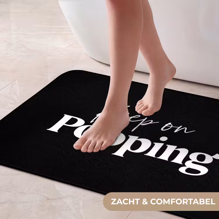 Badmat - Quote - Keep on pooping - Zwart - Spreuken — 5
