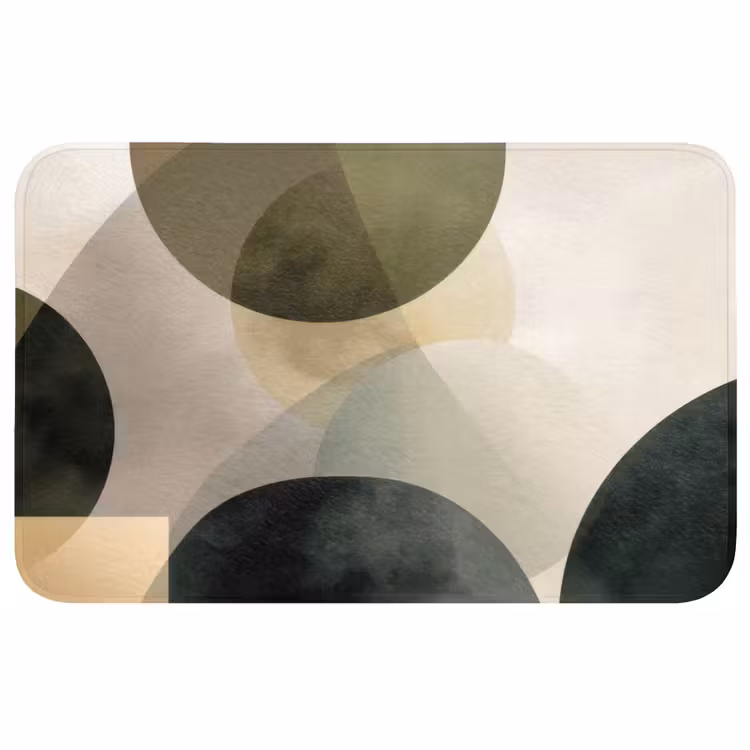Badmat - Vlakken - Abstract - Beige - Cirkels — 1