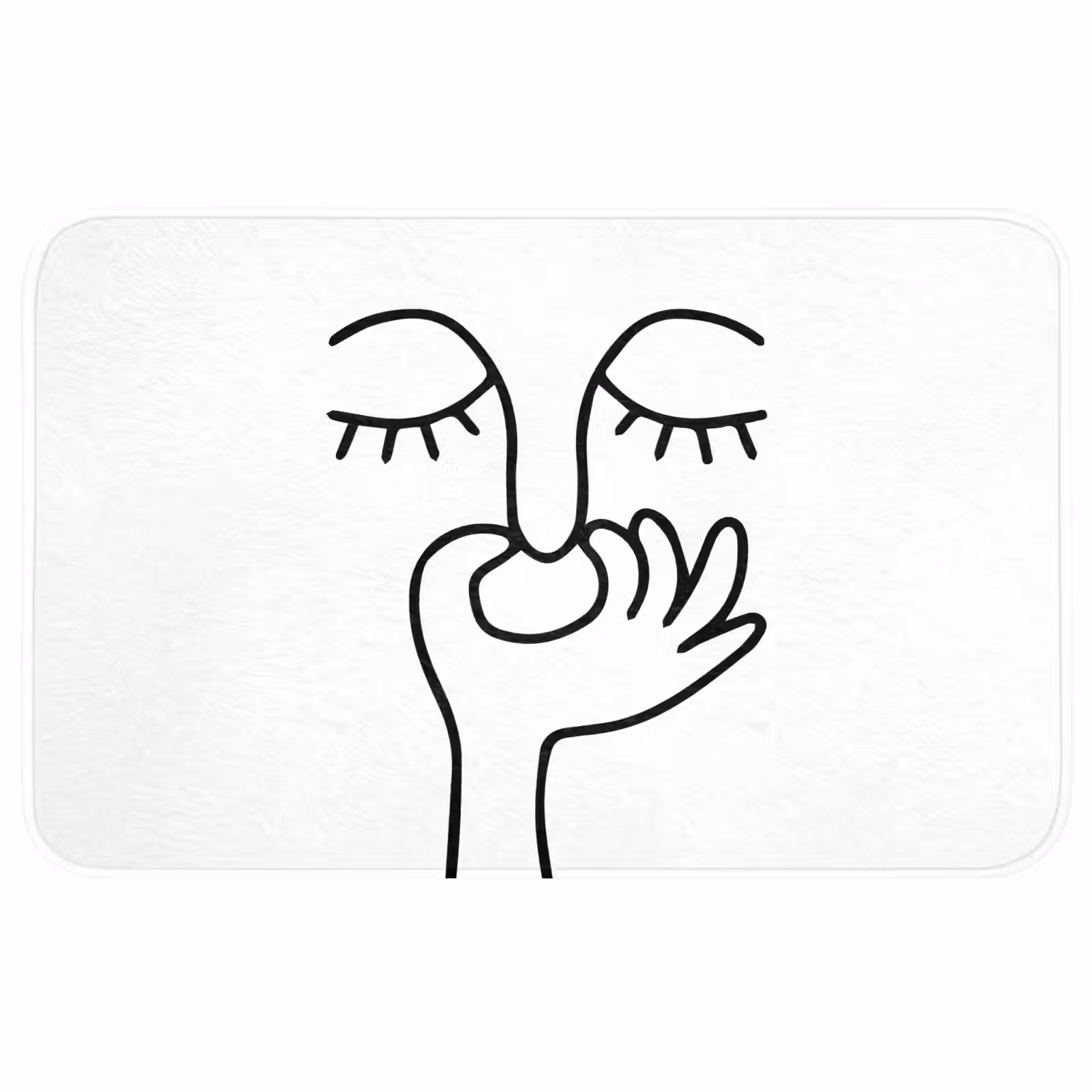 Badmat - Line art - Gezicht - Wit — 1