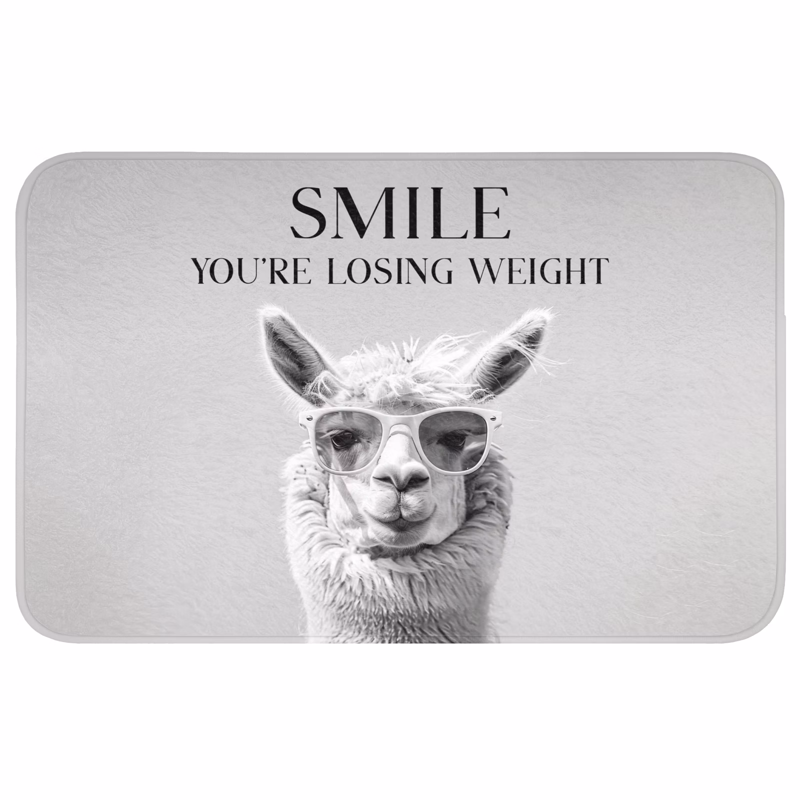 Badmat - Quotes - Lama - Smile - Spreuken - Grijs — 1