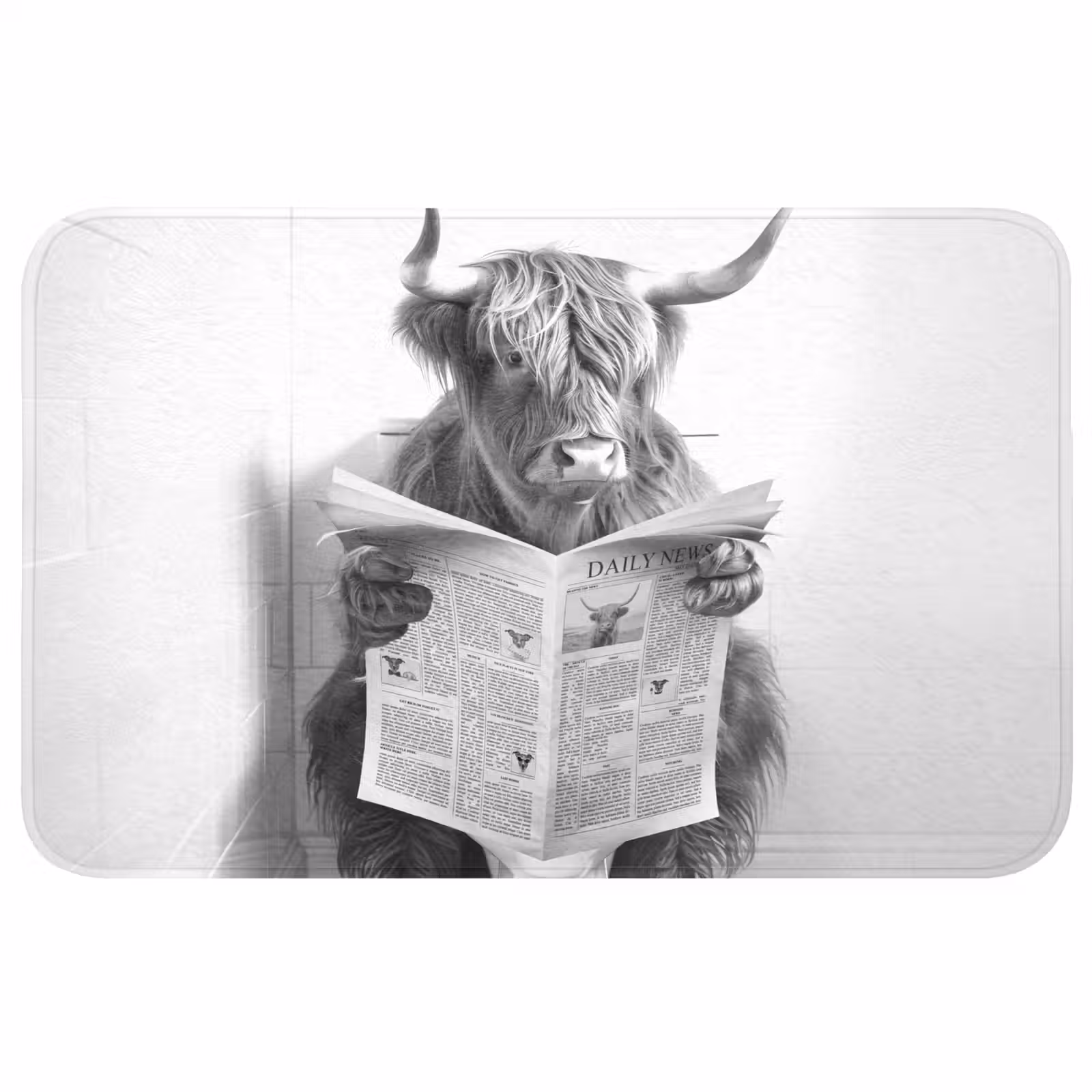 Badmat - Schotse Hooglander - Dier - Krant - WC — 1