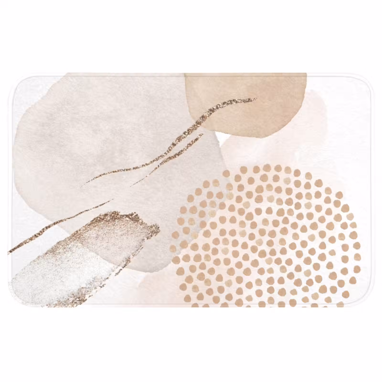 Badmat - Watercolor - Beige - Pastel - Modern - Abstract — 1