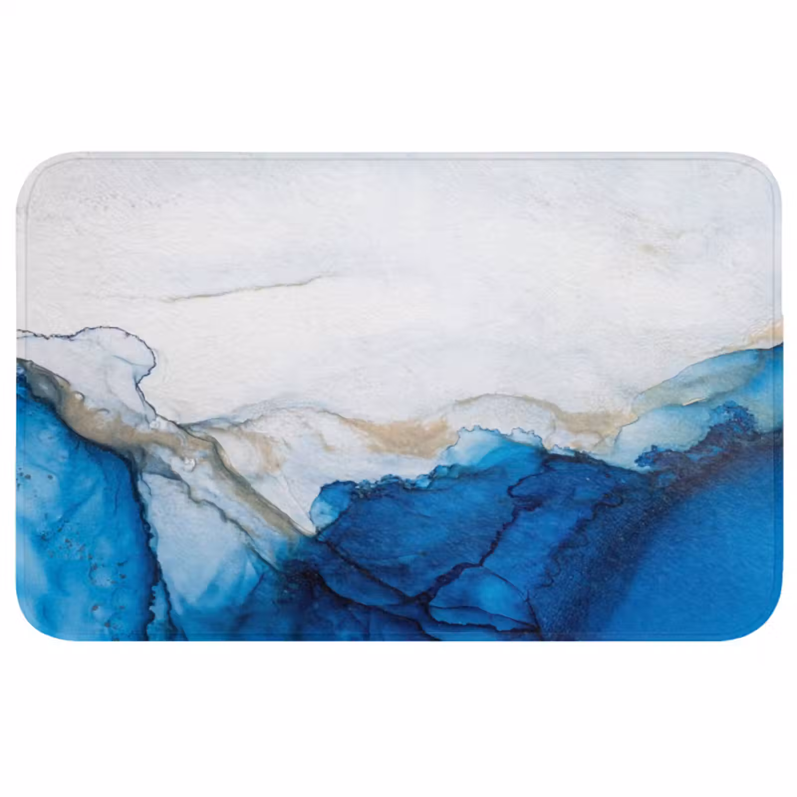 Badmat - Watercolor - Blauw - Abstract - Kunst - Modern — 1