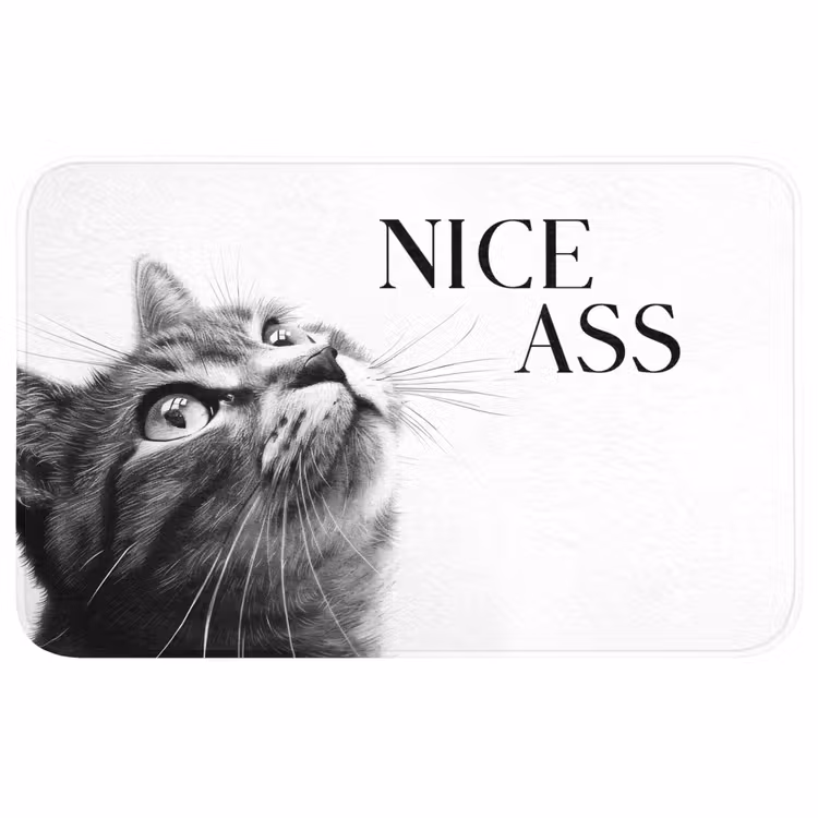 Badmat - Katten - Nice ass - Quote - Zwart wit - Spreuken — 1