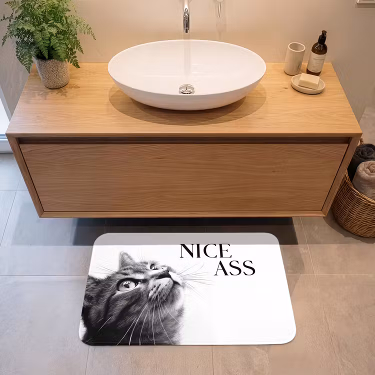 Badmat - Katten - Nice ass - Quote - Zwart wit - Spreuken — 2