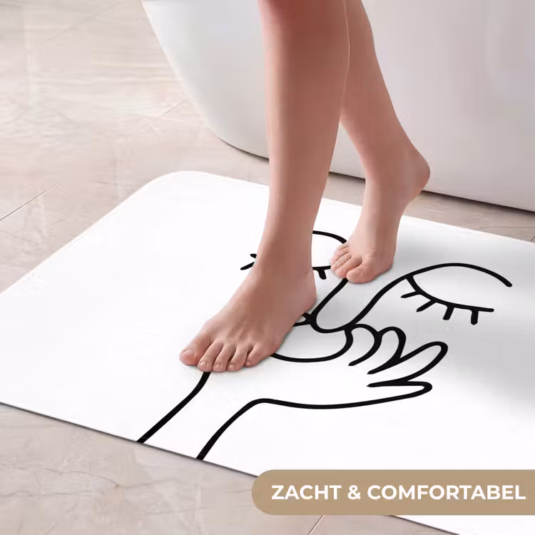 Badmat - Line art - Gezicht - Wit — 5