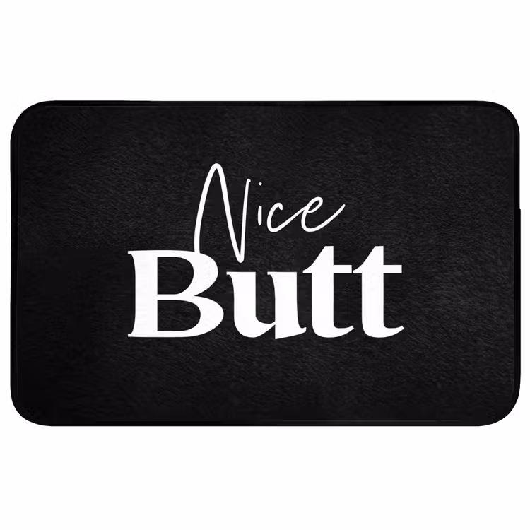 Badmat - Quotes - Nice butt - Zwart - Spreuken — 1