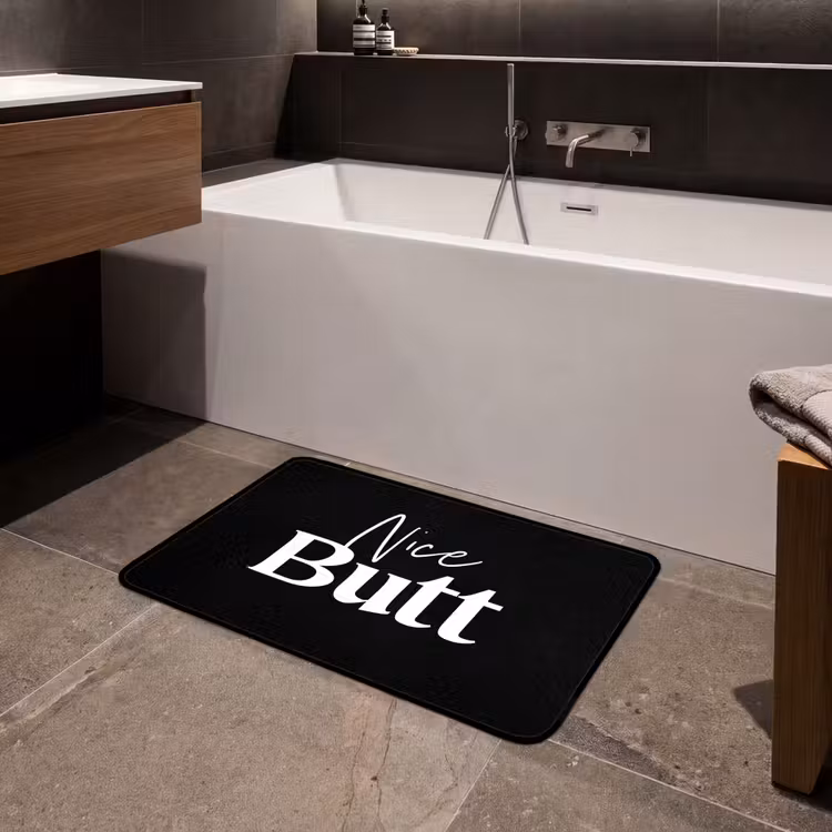 Badmat - Quotes - Nice butt - Zwart - Spreuken — 4