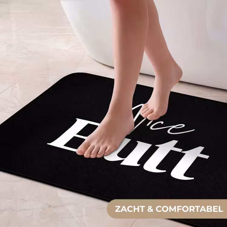Badmat - Quotes - Nice butt - Zwart - Spreuken — 5