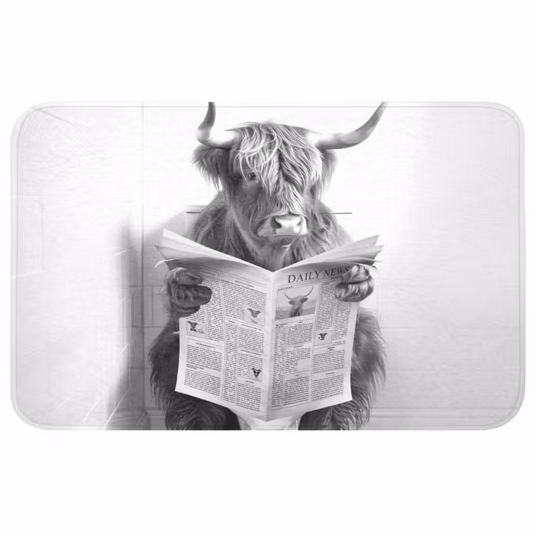 Badmat - Schotse Hooglander - Dier - Krant - WC — 1